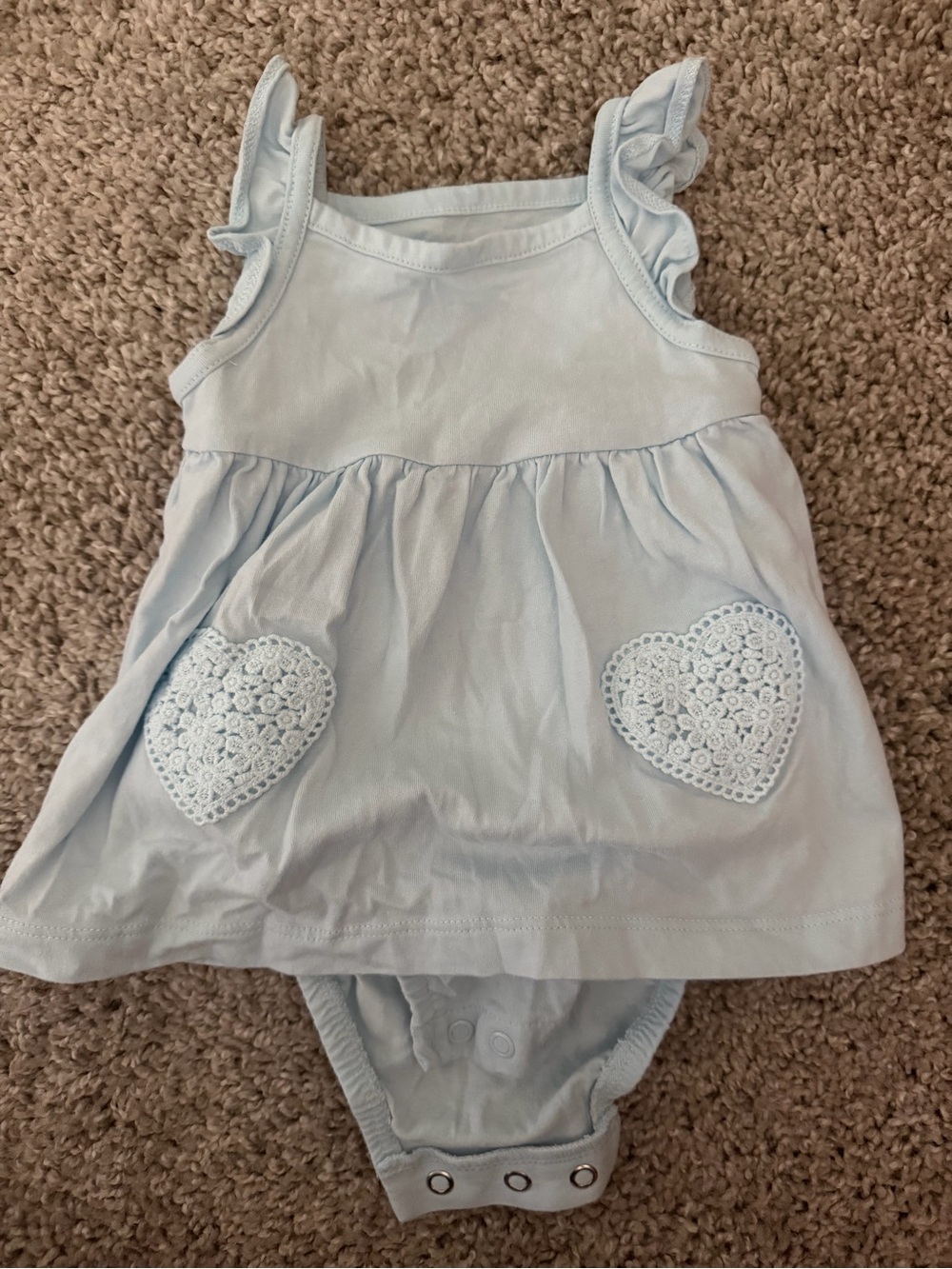 Carter's Light Blue Heart Appliqué Romper